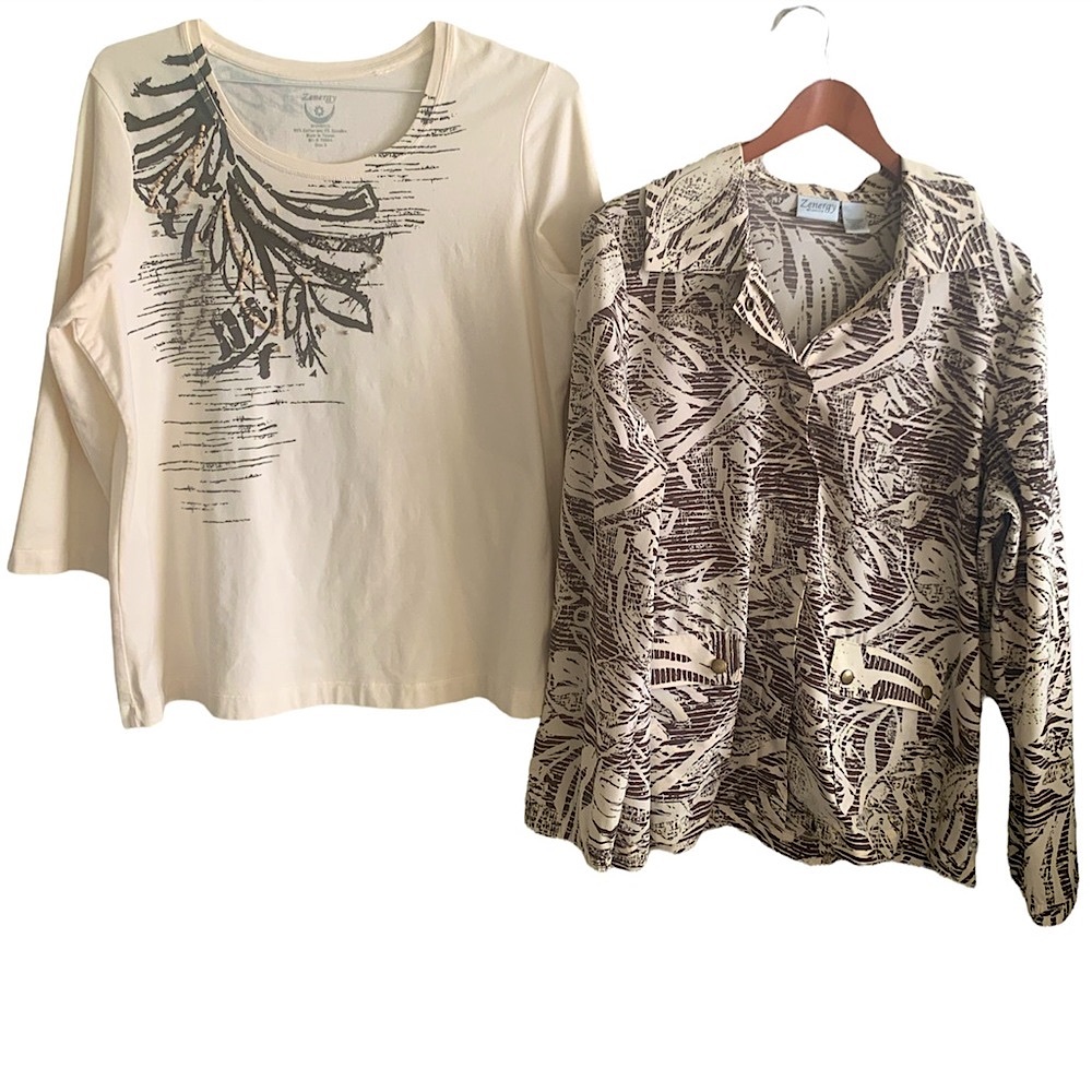 Chicos Zenergy matching set ( tee shirt and jacket)